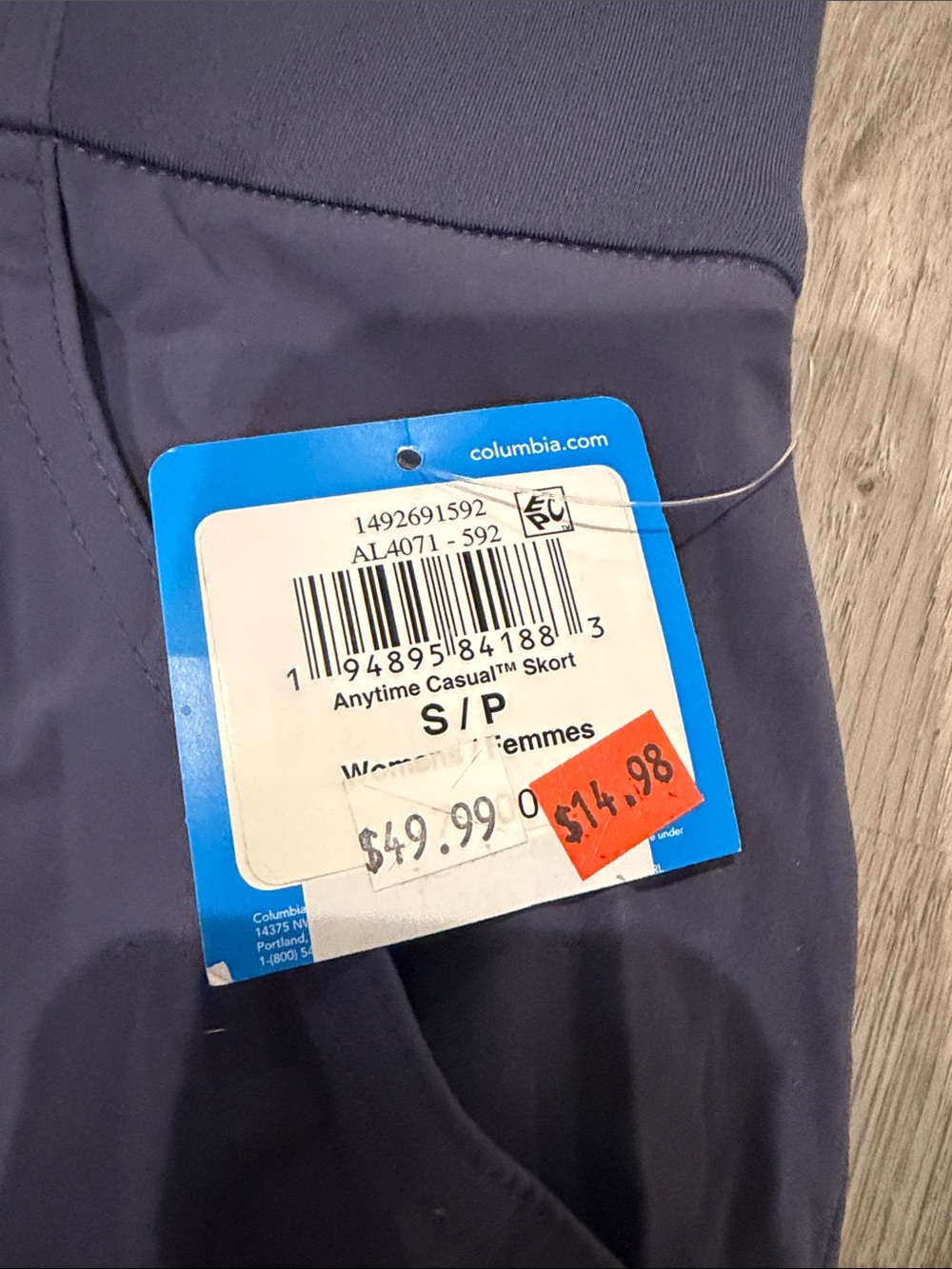 Columbia Women's Anytime Casual Skort in Navy Blue - Picture 2 of 4